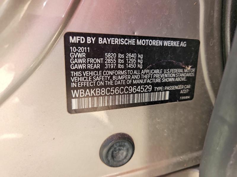 Aukcja sprzedaży 2012 Bmw 750, vin: WBAKB8C56CC964529, numer aukcji: 70493186