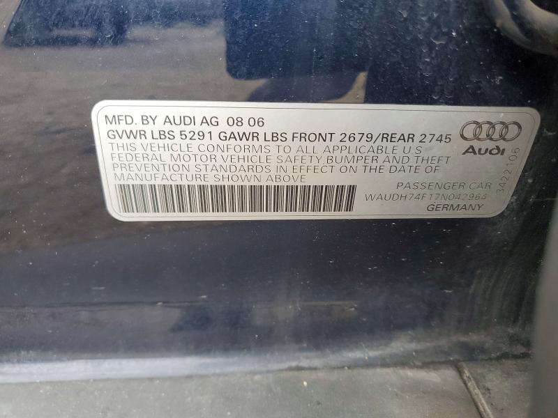 Aukcja sprzedaży 2007 Audi A6, vin: WAUDH74F17N042964, numer aukcji: 70713406