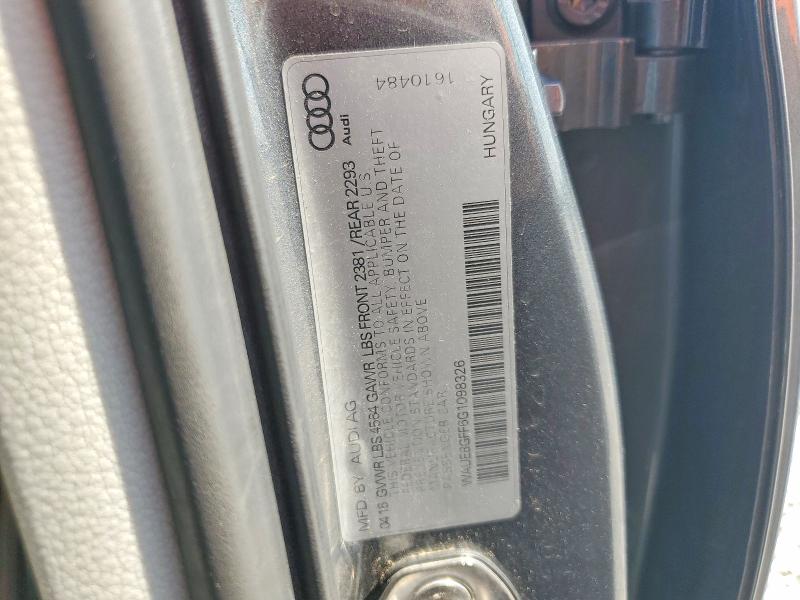 Продажа на аукционе авто 2016 Audi A3, vin: WAUE8GFF6G1098326, номер лота: 70038226