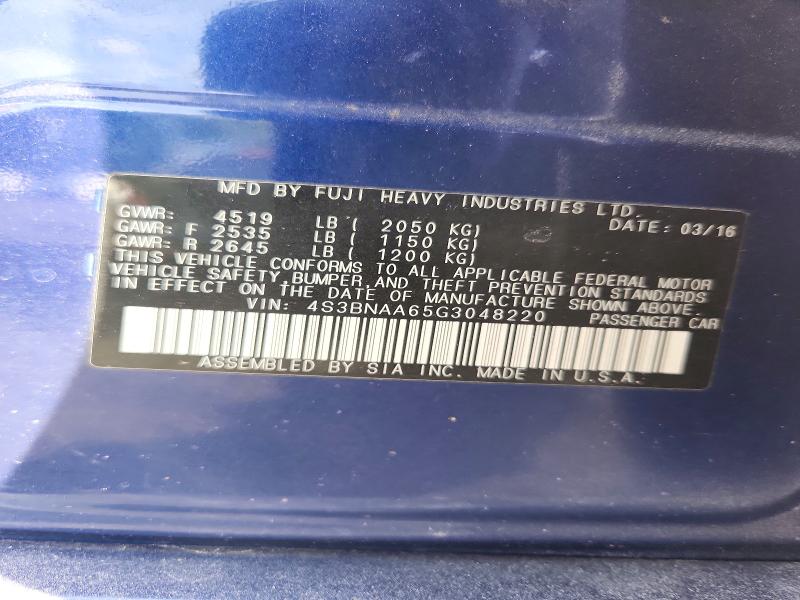 68165036 :رقم المزاد ، 4S3BNAA65G3048220 vin ، 2016 Subaru Legacy مزاد بيع