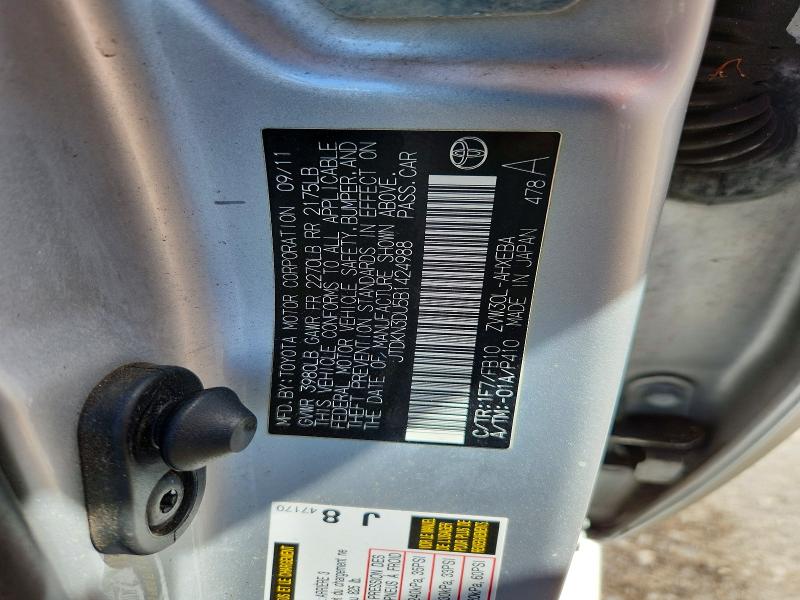 Aukcja sprzedaży 2011 Toyota Prius, vin: JTDKN3DU5B1424988, numer aukcji: 68883956