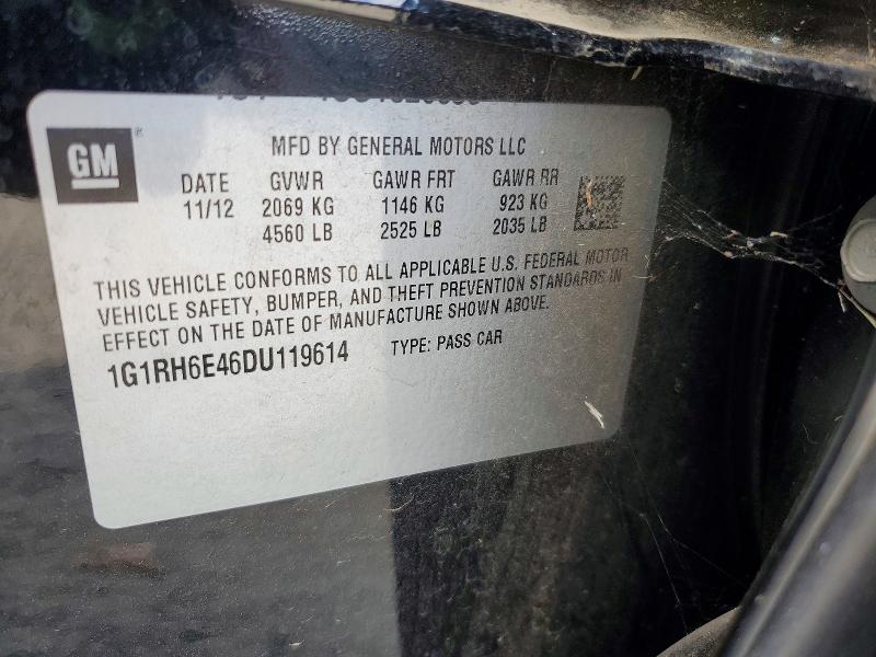 Aukcja sprzedaży 2013 Chevrolet Volt, vin: 1G1RH6E46DU119614, numer aukcji: 70369476