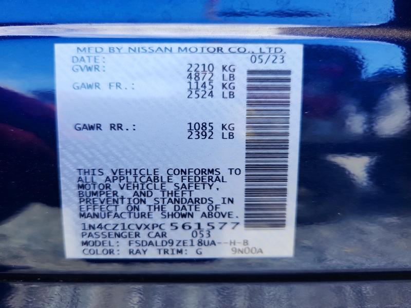 2023 Nissan Leaf მანქანა იყიდება აუქციონზე, vin: 1N4CZ1CVXPC561577, აუქციონის ნომერი: 68097436