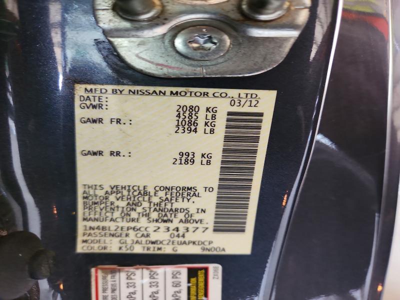 69714236 :رقم المزاد ، 1N4BL2EP6CC234377 vin ، 2012 Nissan Altima مزاد بيع