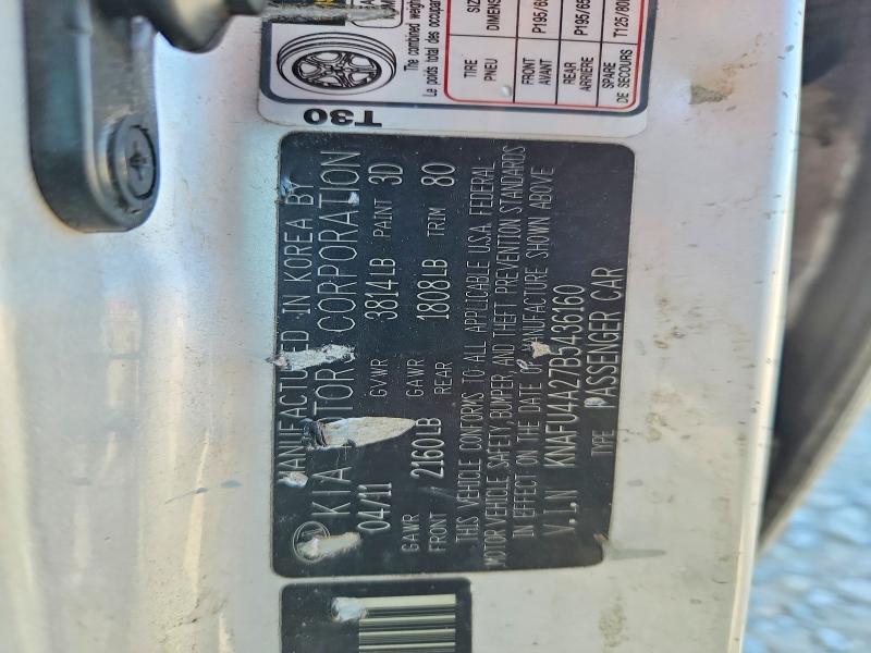 Auction sale of the 2011 Kia Forte, vin: KNAFU4A27B5436160, lot number: 69496996