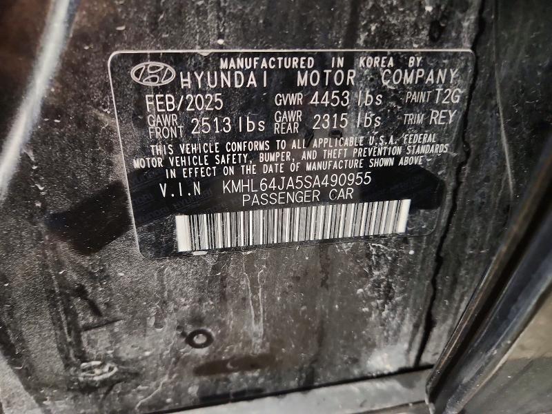 70914566 :رقم المزاد ، KMHL64JA5SA490955 vin ، 2025 Hyundai Sonata مزاد بيع