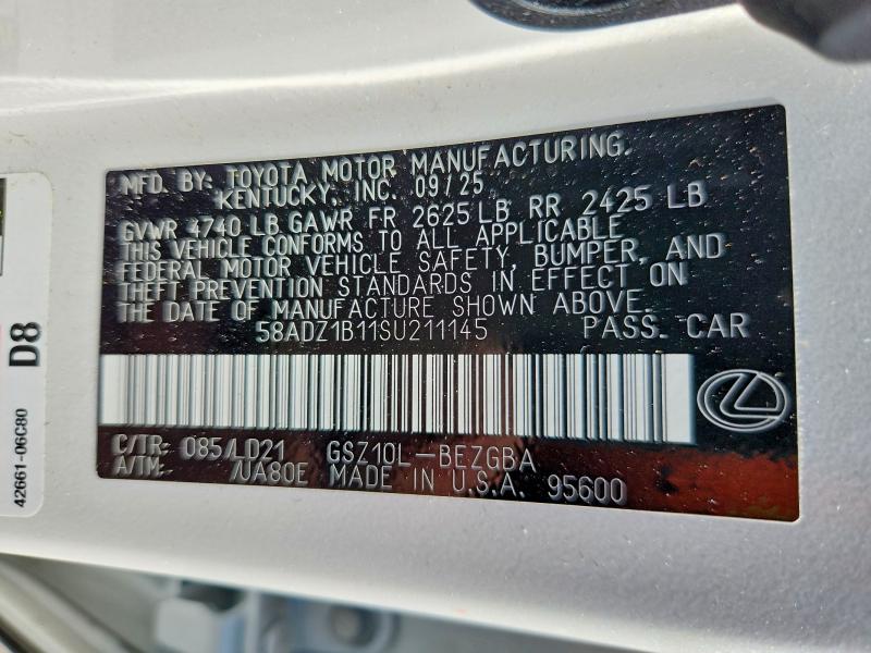 70256536 :رقم المزاد ، 58ADZ1B11SU211145 vin ، 2025 Lexus Es 350 مزاد بيع