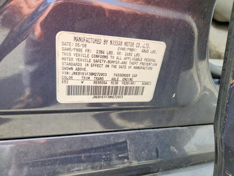 Aukcja sprzedaży 2008 Infiniti G35, vin: JNKBV61F38M272903, numer aukcji: 67706786