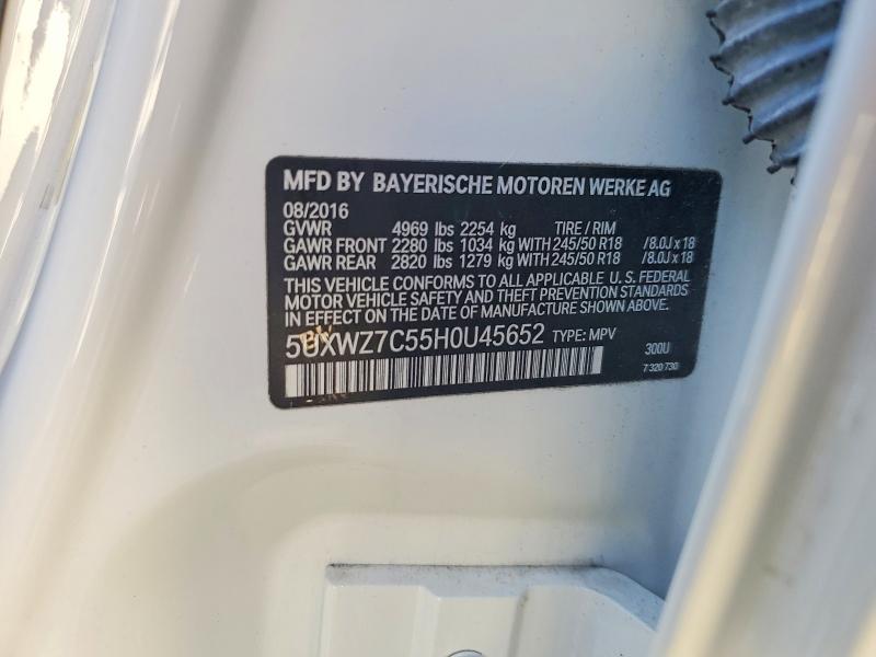 2017 Bmw X3 მანქანა იყიდება აუქციონზე, vin: 5UXWZ7C55H0U45652, აუქციონის ნომერი: 67732886