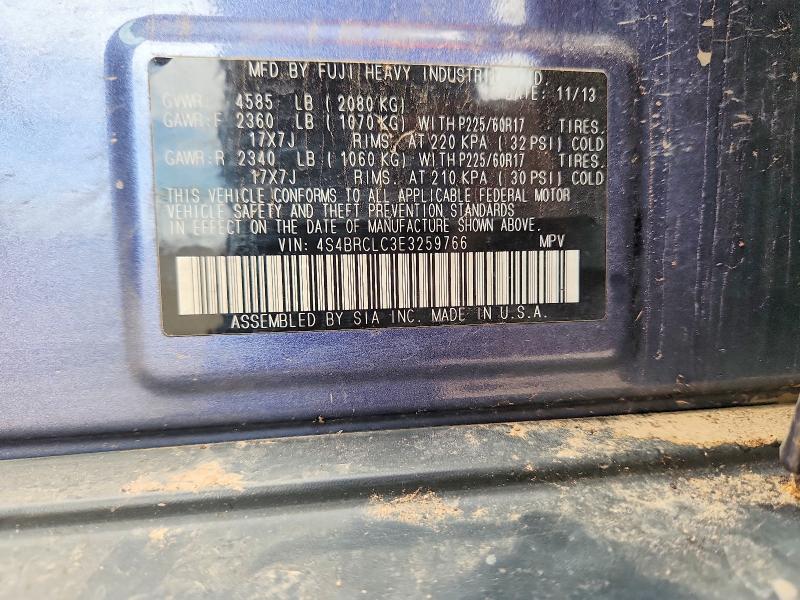 Продаж на аукціоні авто 2014 Subaru Outback, vin: 4S4BRCLC3E3259766, номер лоту: 66996886