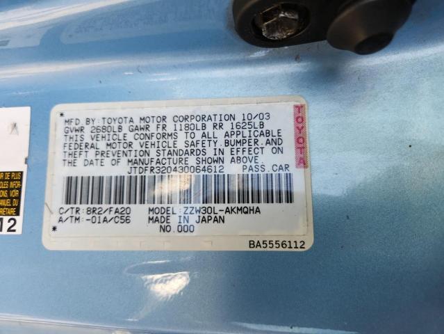 Продажа на аукционе авто 2003 Toyota Mr2 Spyder, vin: JTDFR320430064612, номер лота: 70776866