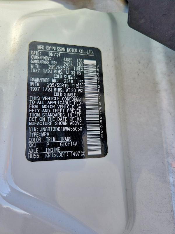 Продаж на аукціоні авто 2024 Nissan Rogue, vin: JN8BT3DD1RW455050, номер лоту: 67689516