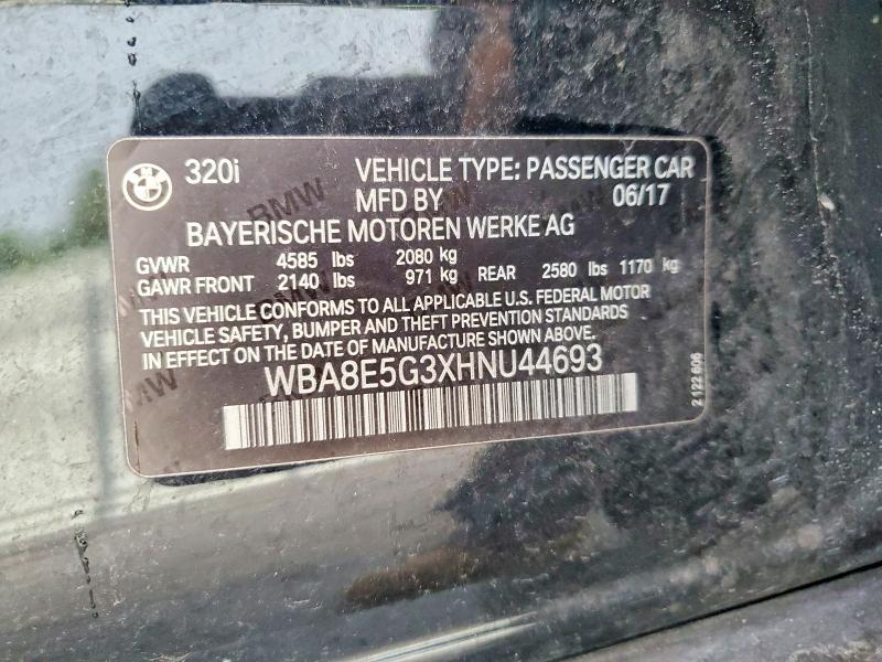 Aukcja sprzedaży 2017 Bmw 320, vin: WBA8E5G3XHNU44693, numer aukcji: 69374646