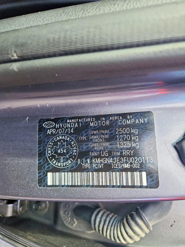 Продаж на аукціоні авто 2015 Hyundai Genesis, vin: KMHGN4JE3FU020113, номер лоту: 67280866