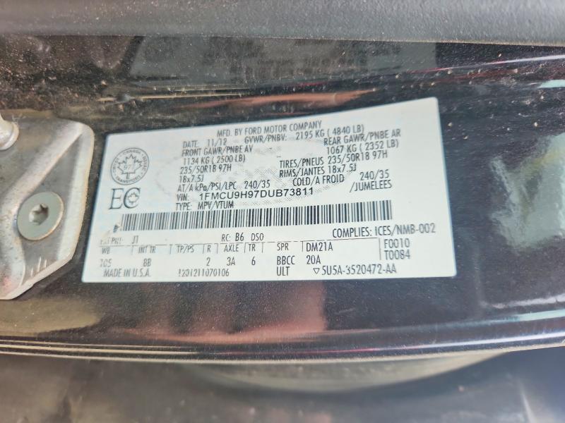 Продаж на аукціоні авто 2013 Ford Escape, vin: 1FMCU9H97DUB73811, номер лоту: 67801276
