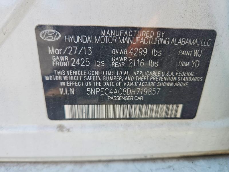 67482386 :رقم المزاد ، 5NPEC4AC8DH719857 vin ، 2013 Hyundai Sonata مزاد بيع
