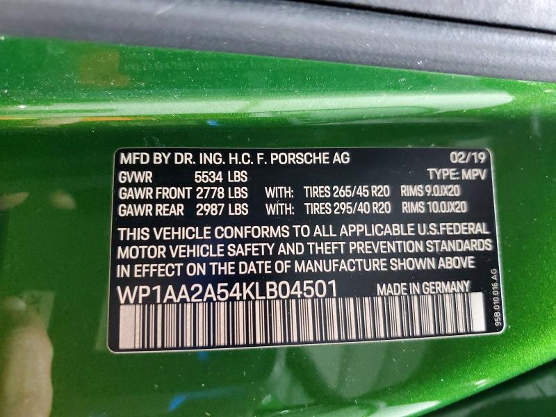 Aukcja sprzedaży 2019 Porsche Macan, vin: WP1AA2A54KLB04501, numer aukcji: 70338966