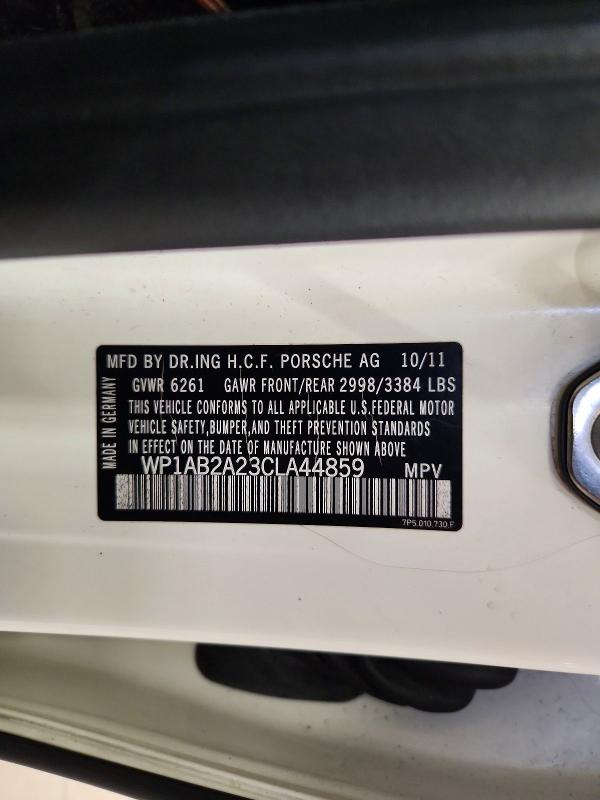 70686746 :رقم المزاد ، WP1AB2A23CLA44859 vin ، 2012 Porsche Cayenne مزاد بيع