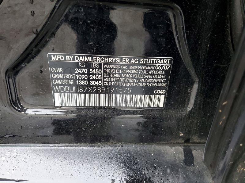 Aukcja sprzedaży 2008 Mercedes-benz E, vin: WDBUH87X28B191575, numer aukcji: 69821936