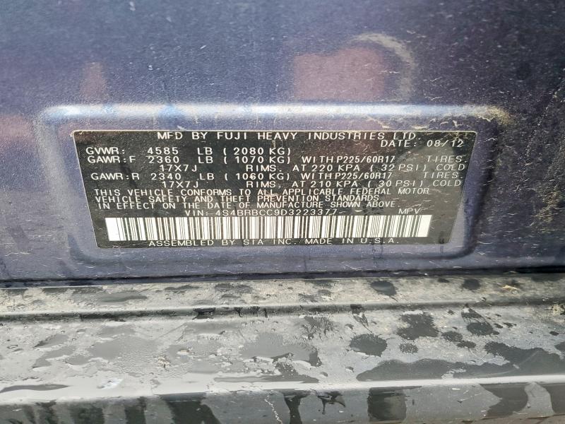 2013 Subaru Outback მანქანა იყიდება აუქციონზე, vin: 4S4BRBCC9D3223377, აუქციონის ნომერი: 69676966
