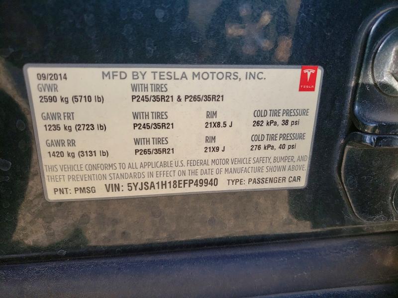 Продажа на аукционе авто 2014 Tesla Model S, vin: 5YJSA1H18EFP49940, номер лота: 70079496