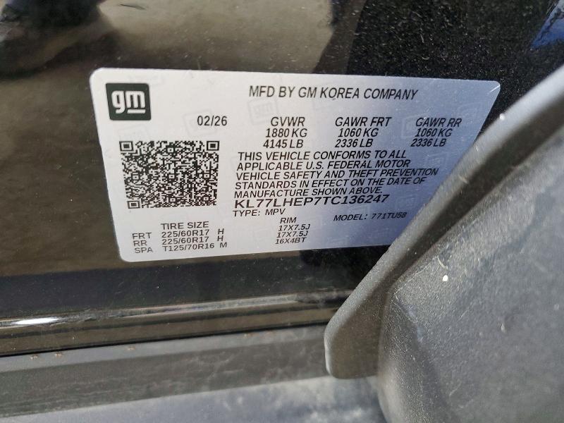 Продаж на аукціоні авто 2026 Chevrolet Trax, vin: KL77LHEP7TC136247, номер лоту: 68071846