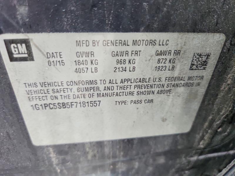Продаж на аукціоні авто 2015 Chevrolet Cruze, vin: 1G1PC5SB5F7181557, номер лоту: 67854146