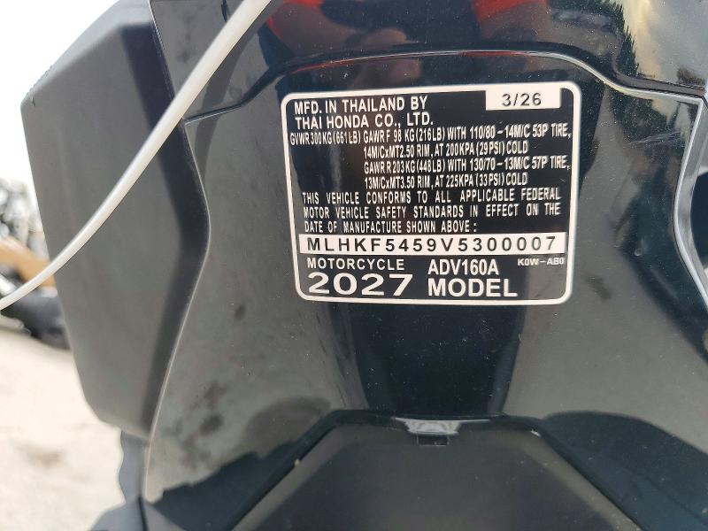 67536546 :رقم المزاد ، MLHKF5459V5300007 vin ، 2027 True Adv160 مزاد بيع