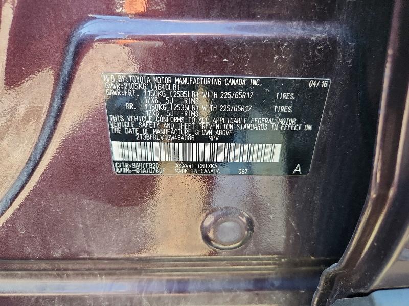 Aukcja sprzedaży 2016 Toyota Rav4, vin: 2T3BFREV1GW484086, numer aukcji: 67518196
