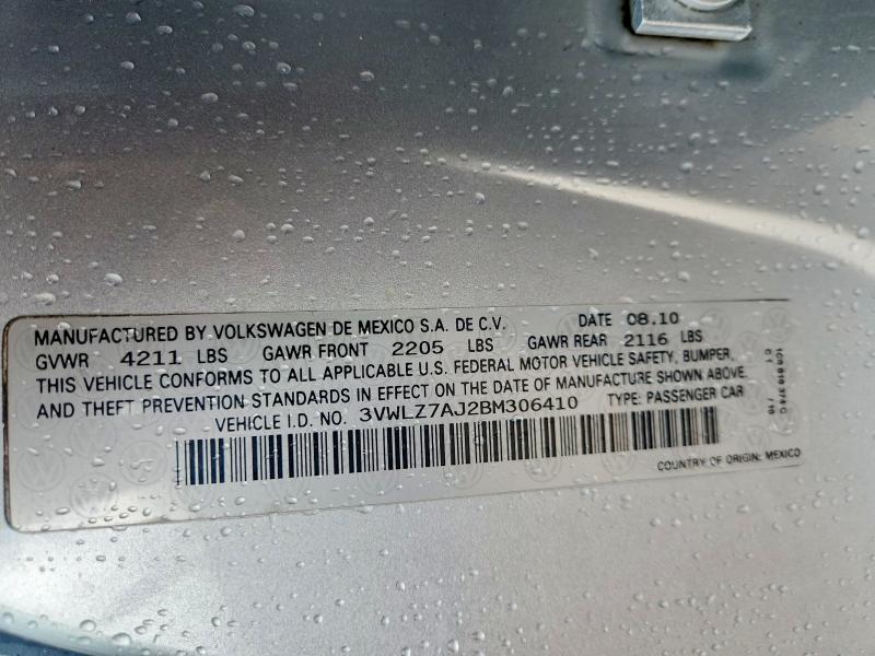 Продажа на аукционе авто 2011 Volkswagen Jetta, vin: 3VWLZ7AJ2BM306410, номер лота: 68890586