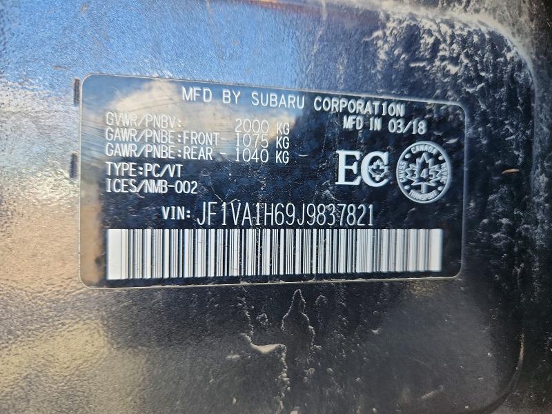 2018 Subaru Wrx მანქანა იყიდება აუქციონზე, vin: JF1VA1H69J9837821, აუქციონის ნომერი: 69805556