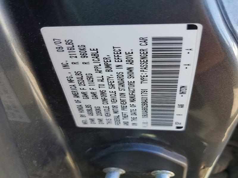 67439826 :رقم المزاد ، 19UUA66298A011791 vin ، 2008 Acura Tl مزاد بيع