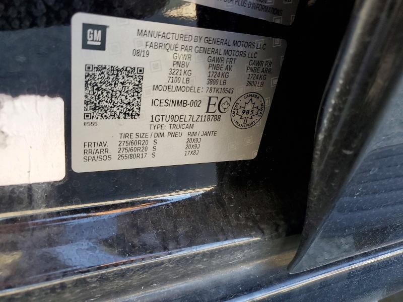 67994206 :رقم المزاد ، 1GTU9DEL7LZ118788 vin ، 2020 Gmc Sierra مزاد بيع