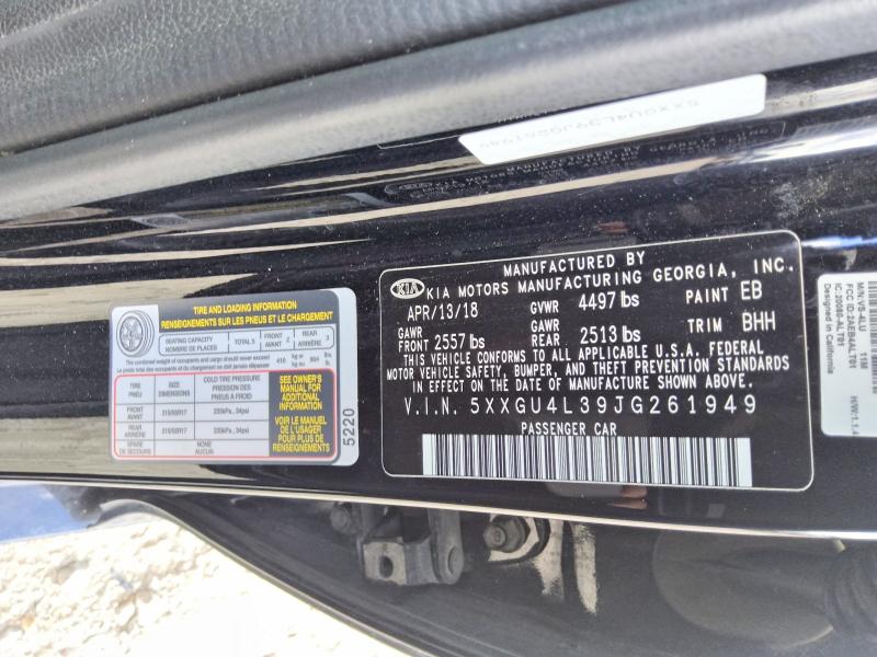 68748216 :رقم المزاد ، 5XXGU4L39JG261949 vin ، 2018 Kia Optima مزاد بيع