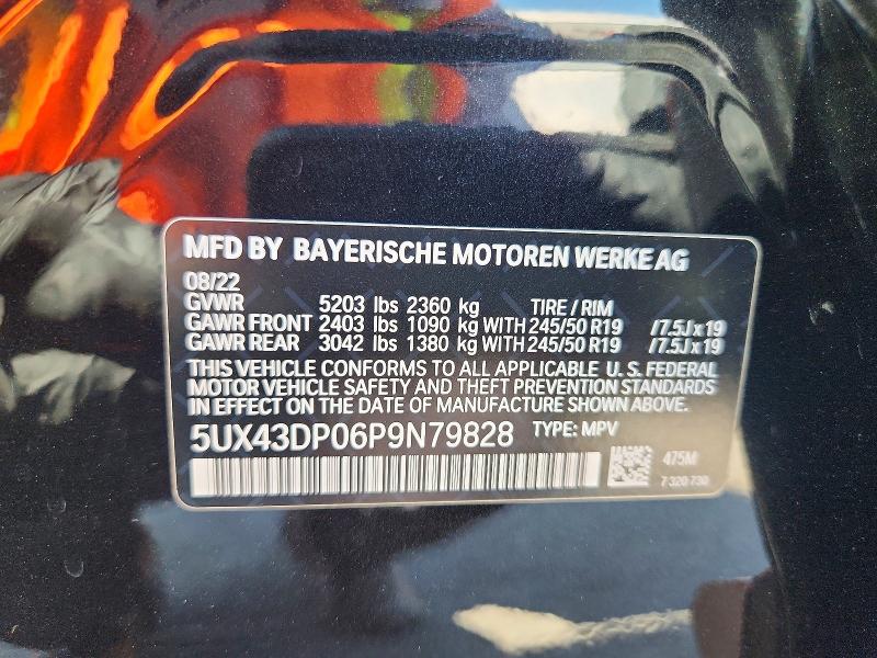 Aukcja sprzedaży 2023 Bmw X3, vin: 5UX43DP06P9N79828, numer aukcji: 69450466