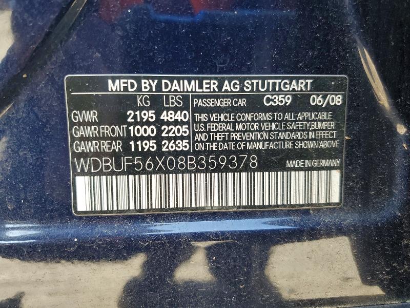 Aukcja sprzedaży 2008 Mercedes-benz E, vin: WDBUF56X08B359378, numer aukcji: 68238386