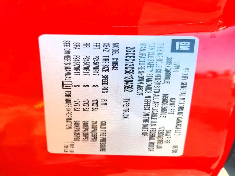 Aukcja sprzedaży 2008 Chevrolet Silverado, vin: 2GCEC13C581304692, numer aukcji: 68597626