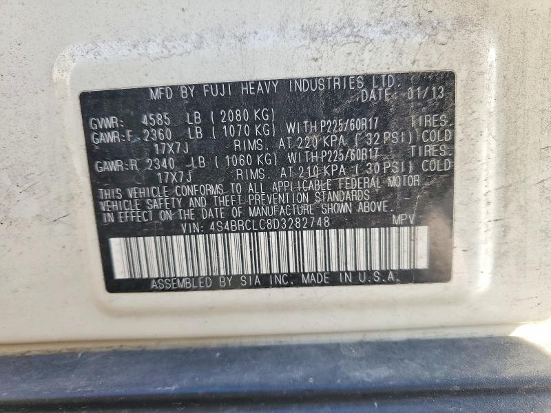 Aukcja sprzedaży 2013 Subaru Outback, vin: 4S4BRCLC8D3282748, numer aukcji: 67211156