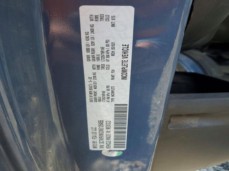2022 Ram Promaster 3500 მანქანა იყიდება აუქციონზე, vin: 3C7WRVMG3NE126455, აუქციონის ნომერი: 67793346