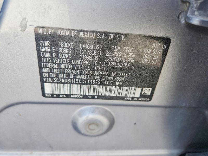 Aukcja sprzedaży 2019 Honda Hr-v, vin: 3CZRU6H15KG714579, numer aukcji: 68610466