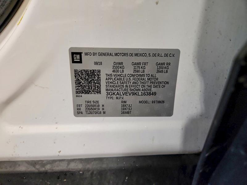 59407956 :رقم المزاد ، 3GKALVEV9KL163849 vin ، 2019 Gmc Terrain مزاد بيع