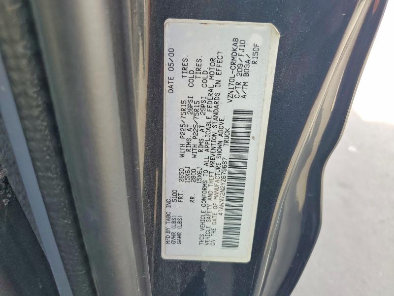 2000 Toyota Tacoma მანქანა იყიდება აუქციონზე, vin: 4TAWN72N2YZ679687, აუქციონის ნომერი: 69971796