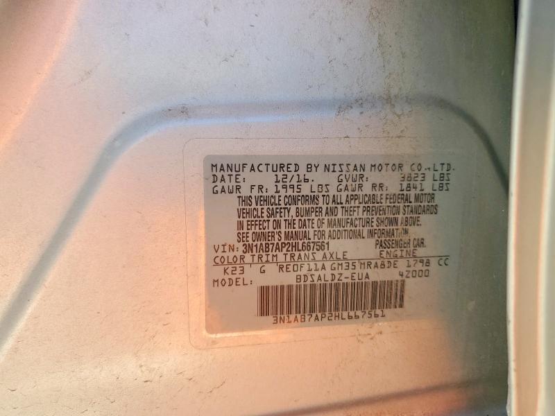 Aukcja sprzedaży 2017 Nissan Sentra, vin: 3N1AB7AP2HL667561, numer aukcji: 69233966