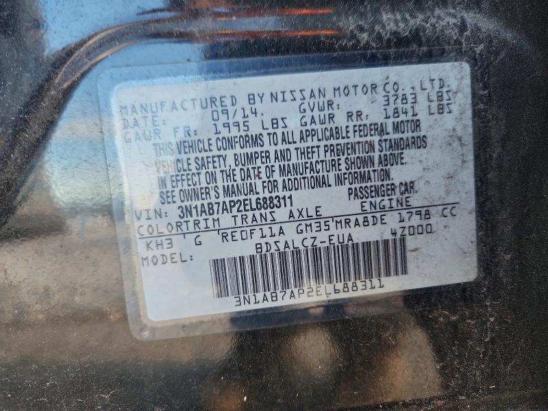 Aukcja sprzedaży 2014 Nissan Sentra, vin: 3N1AB7AP2EL688311, numer aukcji: 68499486
