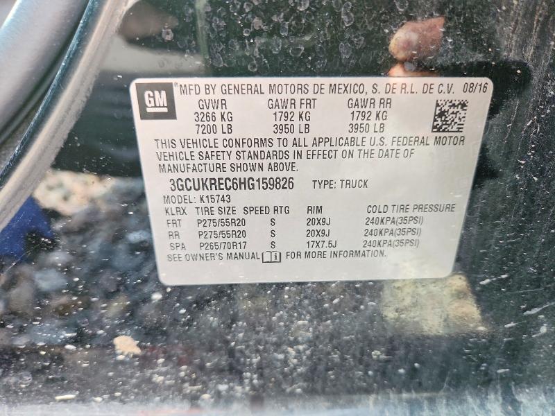 Продаж на аукціоні авто 2017 Chevrolet Silverado, vin: 3GCUKREC6HG159826, номер лоту: 66632196