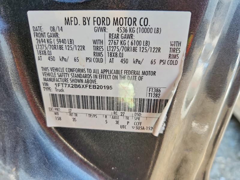Aukcja sprzedaży 2015 Ford F250, vin: 1FT7X2B6XFEB20195, numer aukcji: 68807426