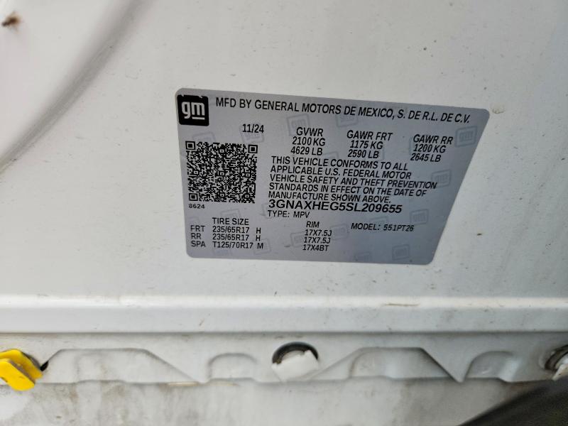 69319506 :رقم المزاد ، 3GNAXHEG5SL209655 vin ، 2025 Chevrolet Equinox مزاد بيع