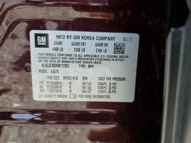 Продаж на аукціоні авто 2017 Buick Encore, vin: KL4CJESB2HB172952, номер лоту: 68257986