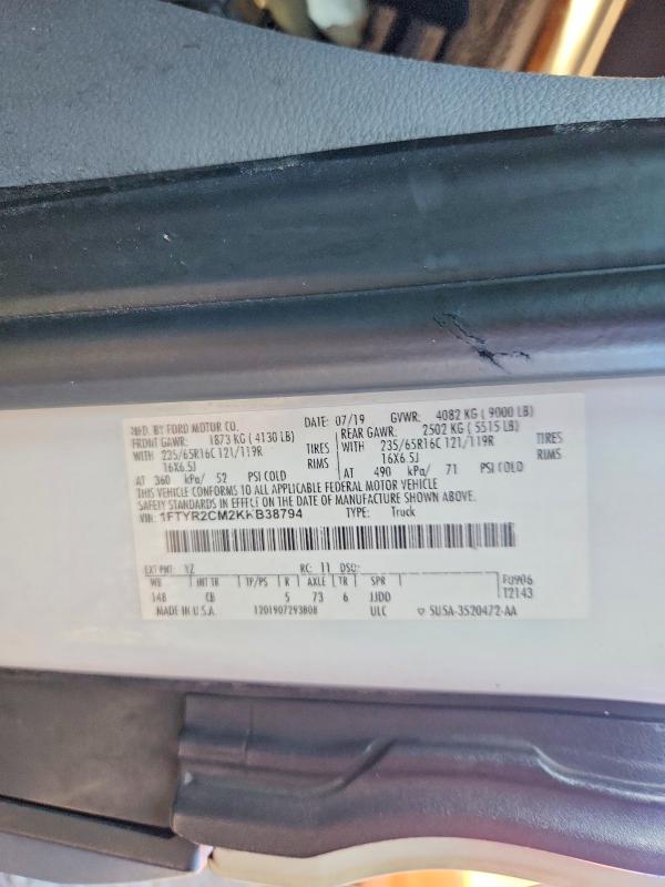 Продажа на аукционе авто 2019 Ford Transit 250, vin: 1FTYR2CM2KKB38794, номер лота: 68564666