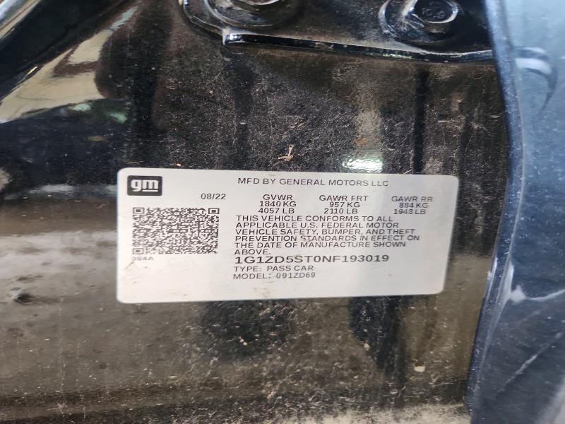 67496126 :رقم المزاد ، 1G1ZD5ST0NF193019 vin ، 2022 Chevrolet Malibu مزاد بيع